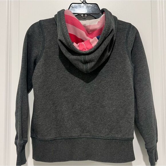 Tommy Hilfiger Girls' Zip Up Hoodie Heather Gray Pink Stripes Sz. Small (6-7) - Picture 6 of 9